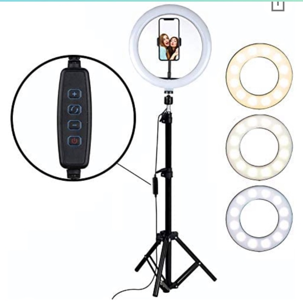 NIB U-Stream home streaming studio with 10” light and tripod.